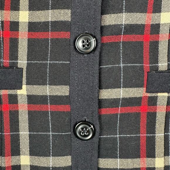 Vintage Pendleton 100% Virgin Wool Plaid Botton Front Mock Neck Jacket Size 6 - Picture 4 of 16